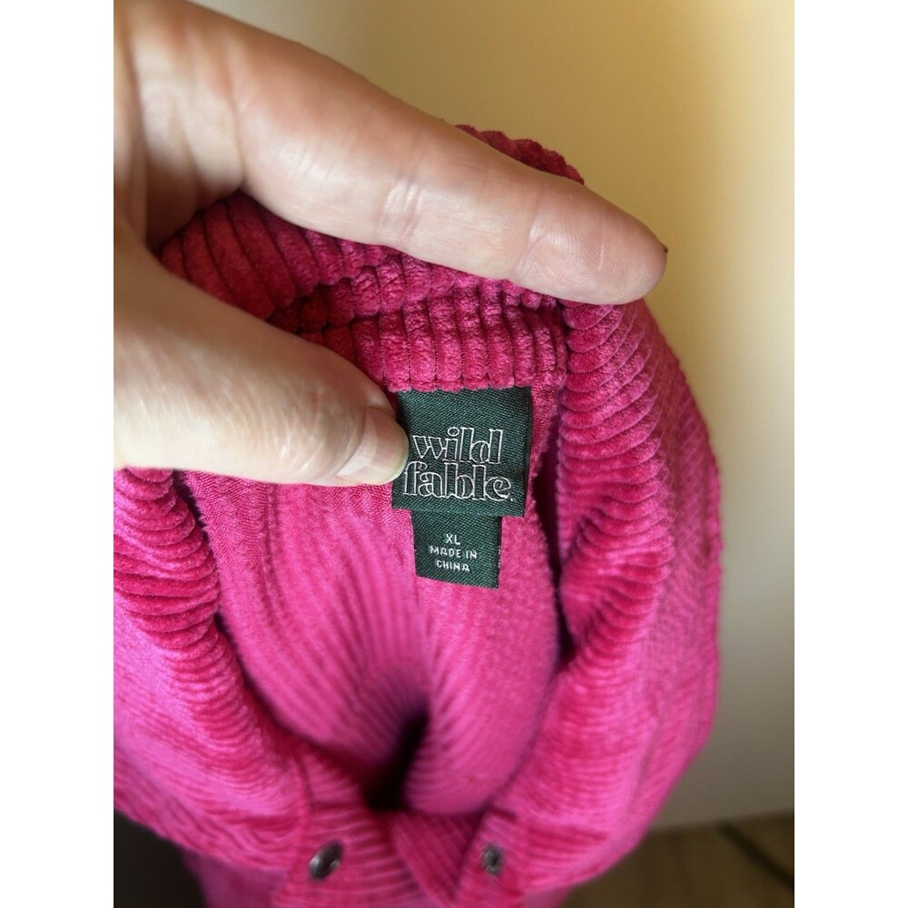 Wild Fable Hot Pink Corduroy Shacket Womens XL Oversized Snap Shirt Jacket - Picture 11 of 15
